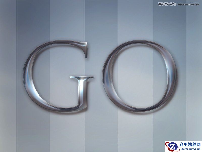 Photoshop制作逼真的镀银金属字