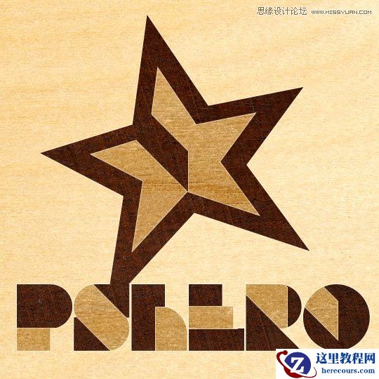 Photoshop设计木质谦镶嵌效果的艺术字