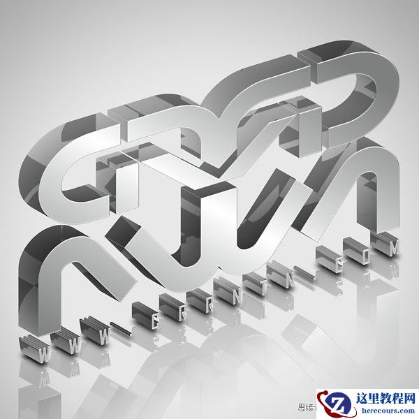 Photoshop制作超酷的金属质感立体字