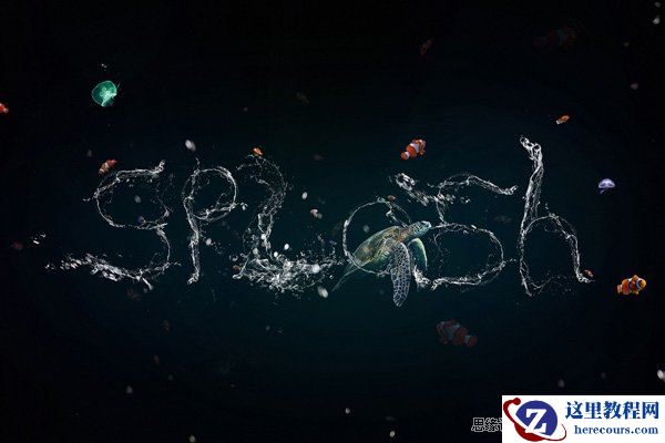 Photoshop制作奇趣的水花艺术字