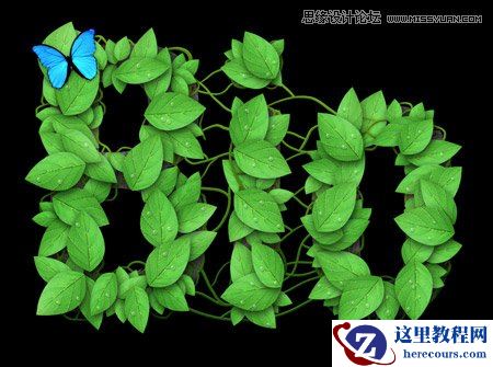 Photoshop创建清新的绿叶文字教程