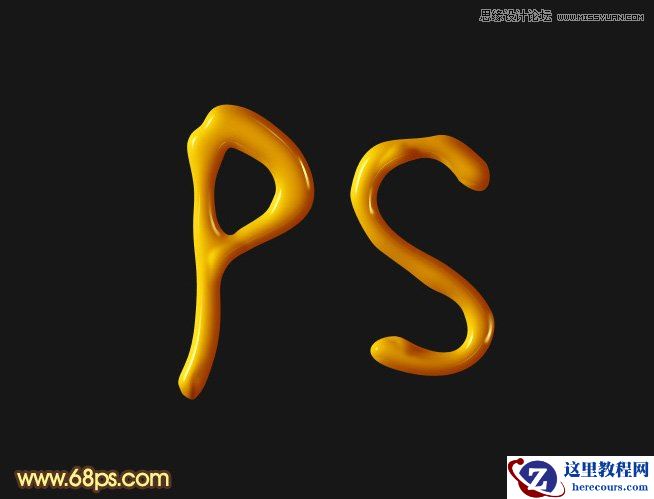 Photoshop制作质感的橙色塑胶立体字教程