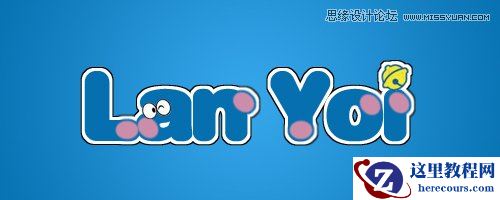 Photoshop制作哆啦A梦卡通艺术字教程