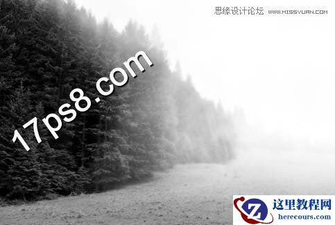 Photoshop制作朦胧效果的森林雾气效果
