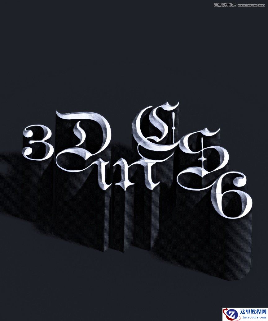 Photoshop CS6制作复古网纹立体字教程