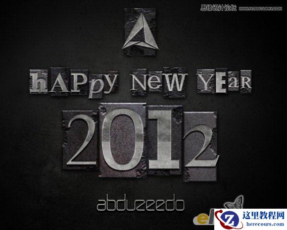 Photoshop打造石头材质金属艺术字教程