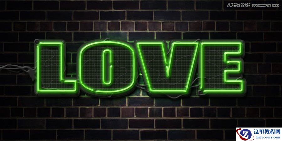 Photoshop制作午夜酒吧发光的霓虹灯