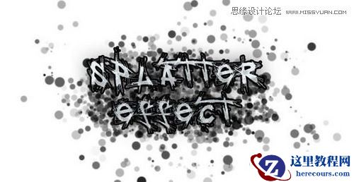 Photoshop制作水墨飞溅文字特效