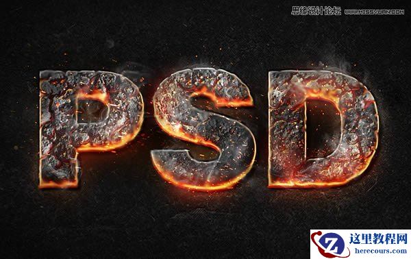 Photoshop制作超酷的岩石立体字教程