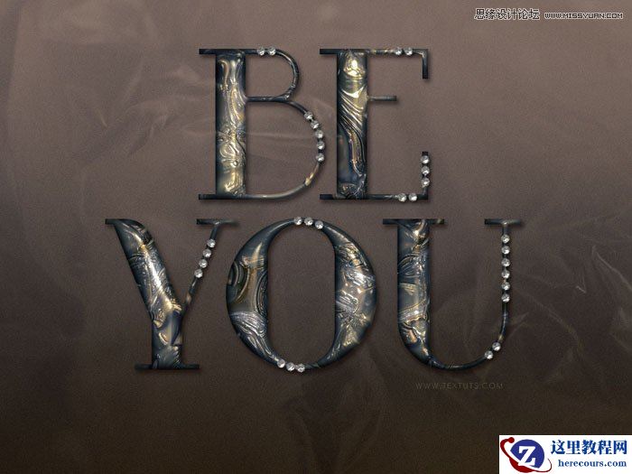 Photoshop制作金属嵌钻图案效果的字效