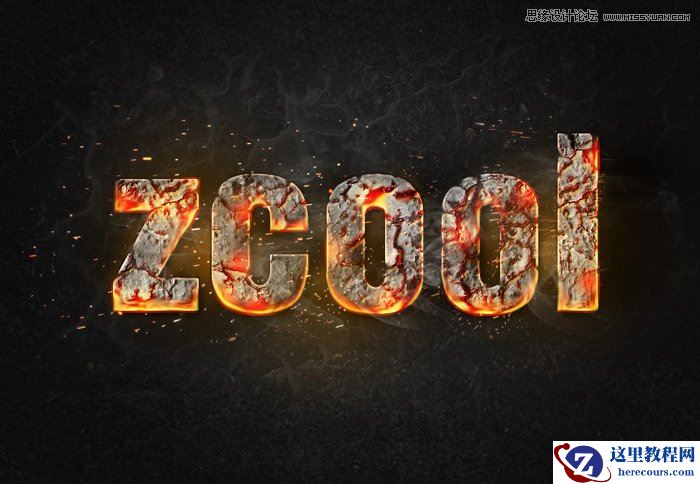 Photoshop制作燃烧效果的岩石字【中文版】