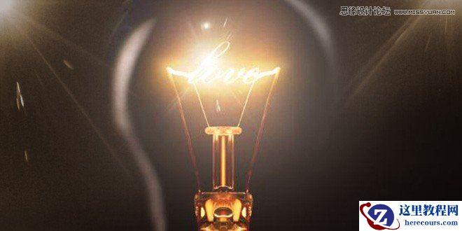 Photoshop设计发光效果灯丝文字效果