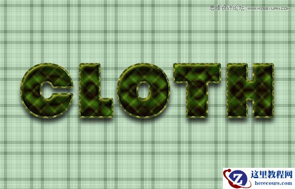 Photoshop使用图层样式制作布纹艺术字