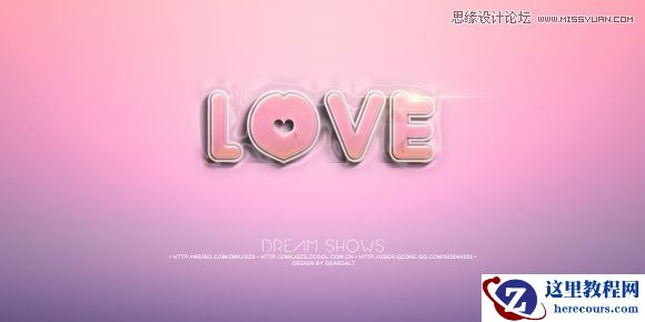 Photoshop制作粉色效果的立体字教程