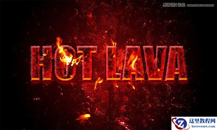 Photoshop制作红色的燃烧火焰字教程