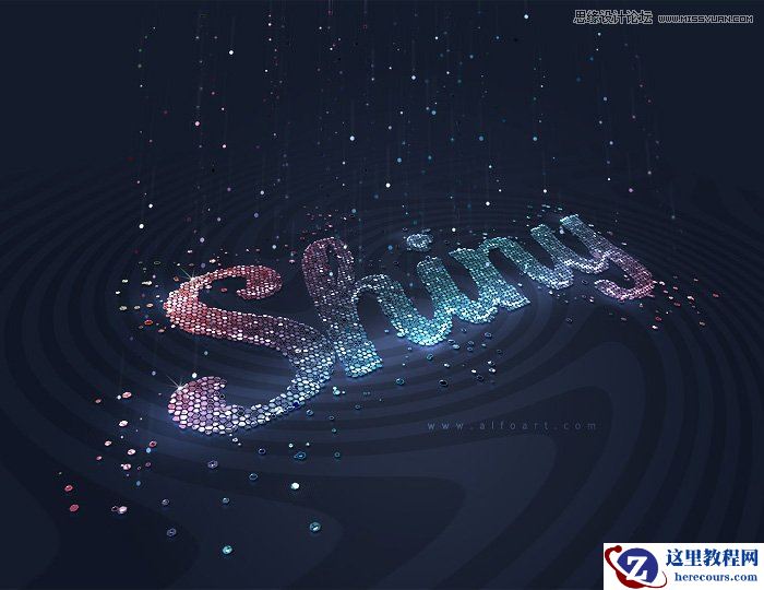 Photoshop制作由圆点组成的彩色艺术字教程