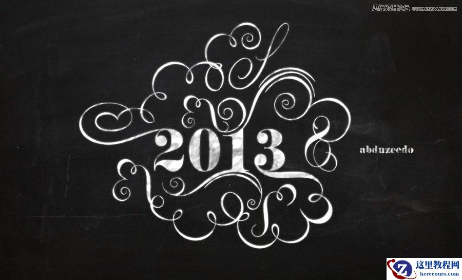 Photoshop设计简洁时尚的花纹艺术字