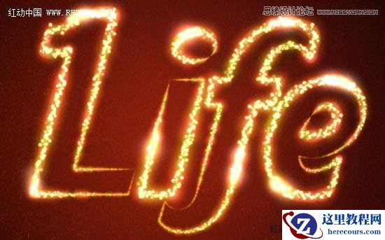 Photoshop使用画笔描边制作漂亮的高光字