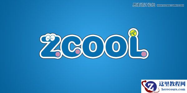 Photishop制作可爱的哆啦A梦风格字体