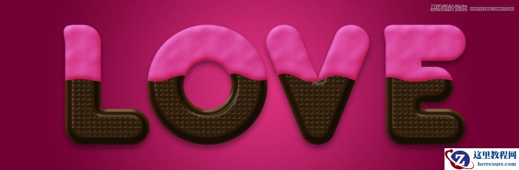 Photoshop制作可口的巧克力艺术字教程