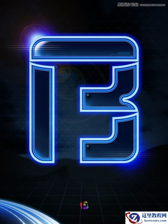 Photoshop制作时尚绚丽的霓虹字教程