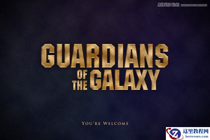 Photoshop制作黄金质感的艺术字教程