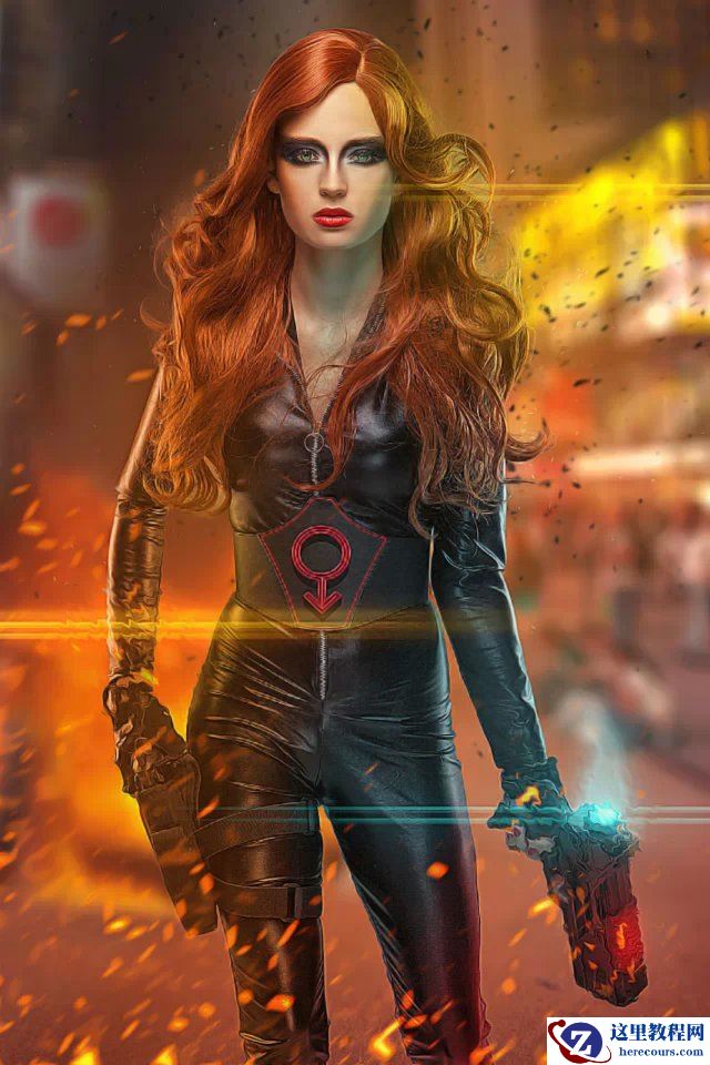 Photoshop合成超酷的黑寡妇电影海报教程