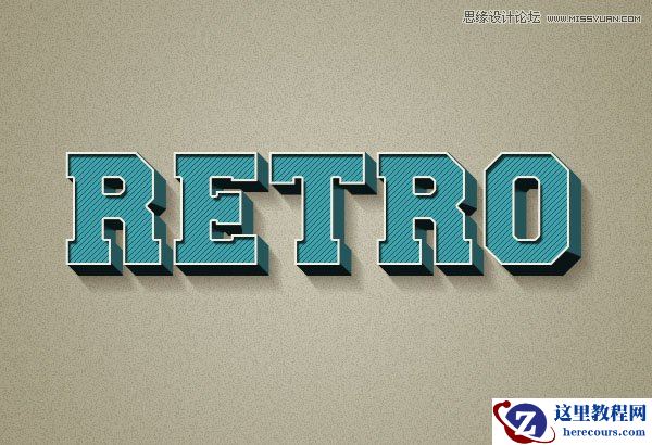 Photoshop制作复古风格的3D艺术字教程