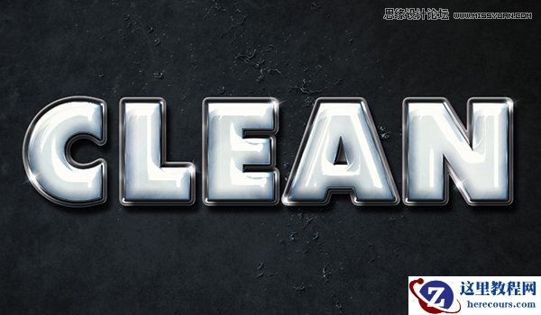 Photoshop制作银色质感的3D立体字教程