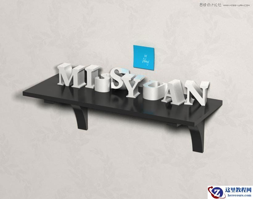 Photoshop制作银色质感的3D艺术字教程