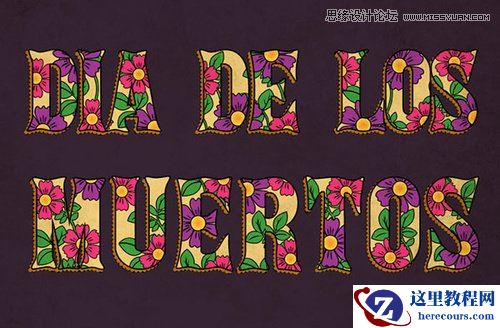 Photoshop制作亡灵节万寿菊艺术字教程