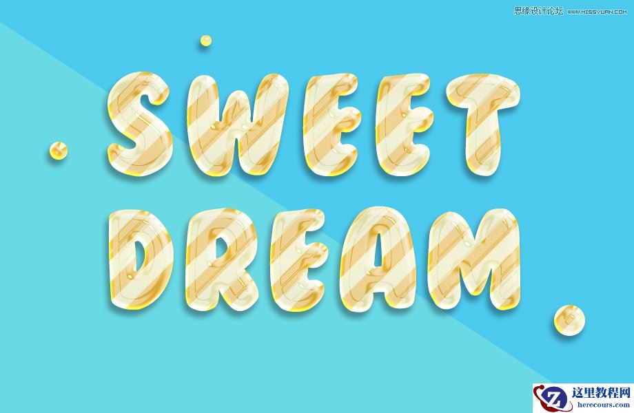 Photoshop设计糖果风格的3D艺术字教程