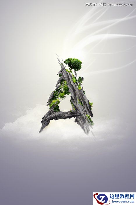 Photoshop制作创意的岩石艺术字教程