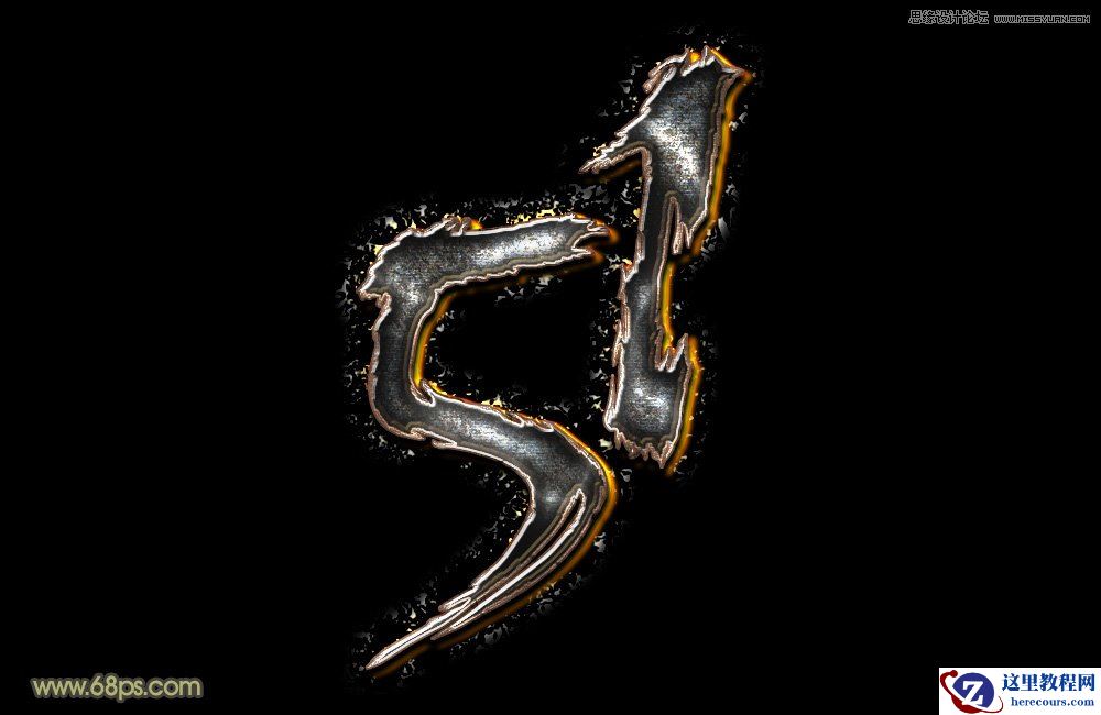 Photoshop金属颓废质感的51艺术字教程