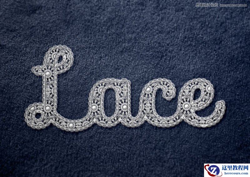 Photoshop制作复古风格的蕾丝花边艺术字