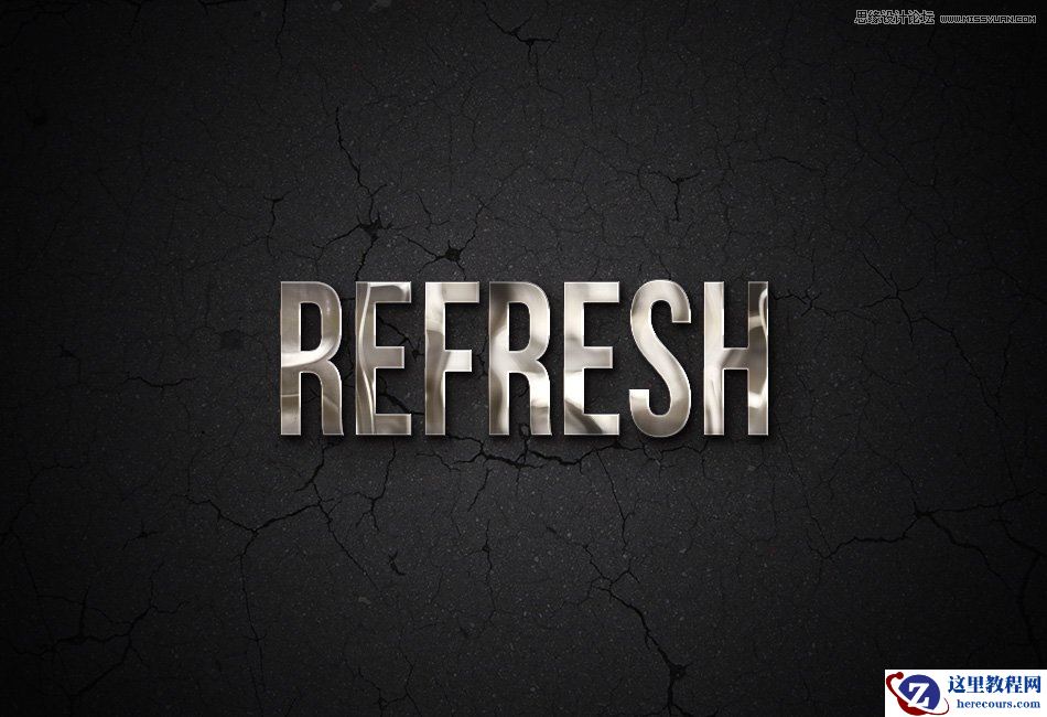 Photoshop制作金属镜面反射效果的艺术字教程