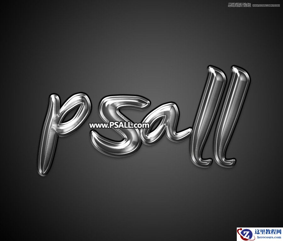 Photoshop制作银色金属质感的艺术字教程