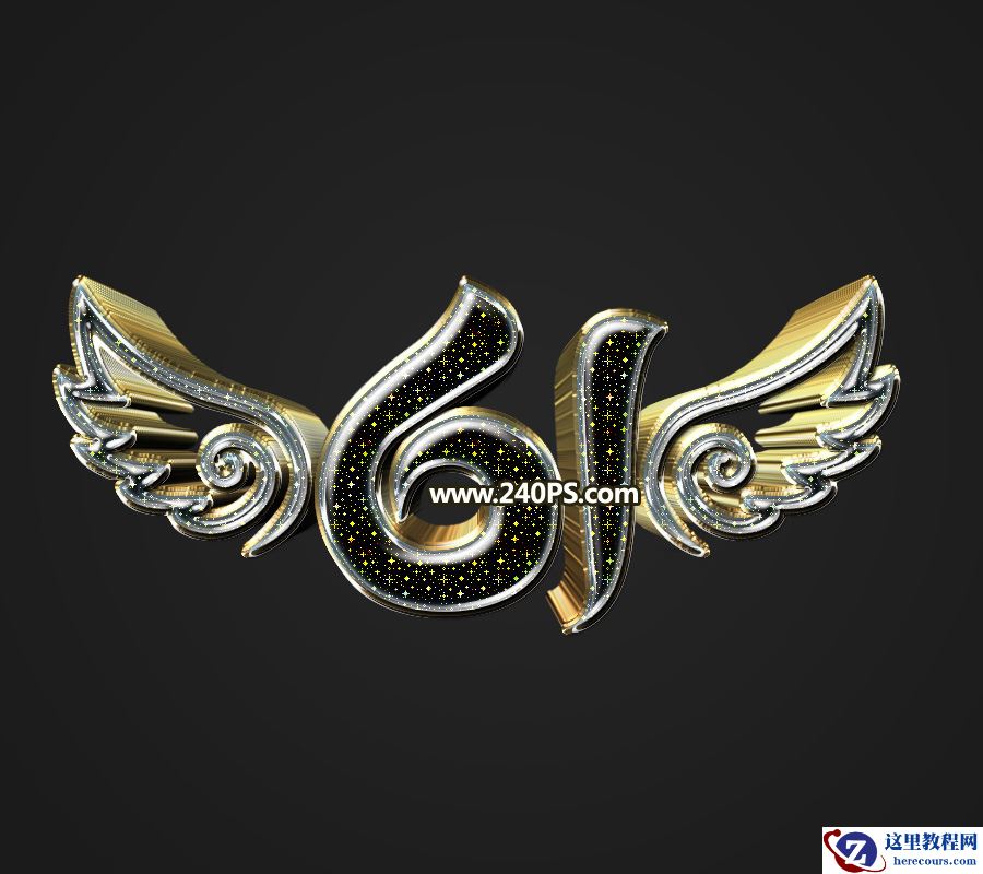 Photoshop制作金色大气的儿童节立体字教程