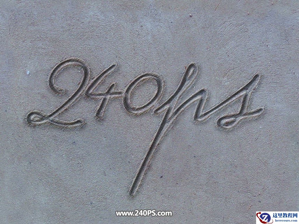 Photoshop制作沙滩手写艺术字教程