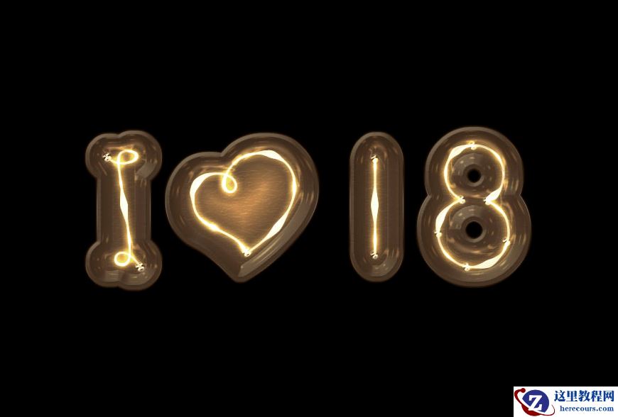 Photoshop制作3D风格的灯光艺术字