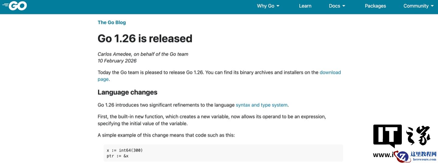 Go 语言 1.26 版本正式发布：泛型限制放宽、Green Tea GC 垃圾回收器默认启用