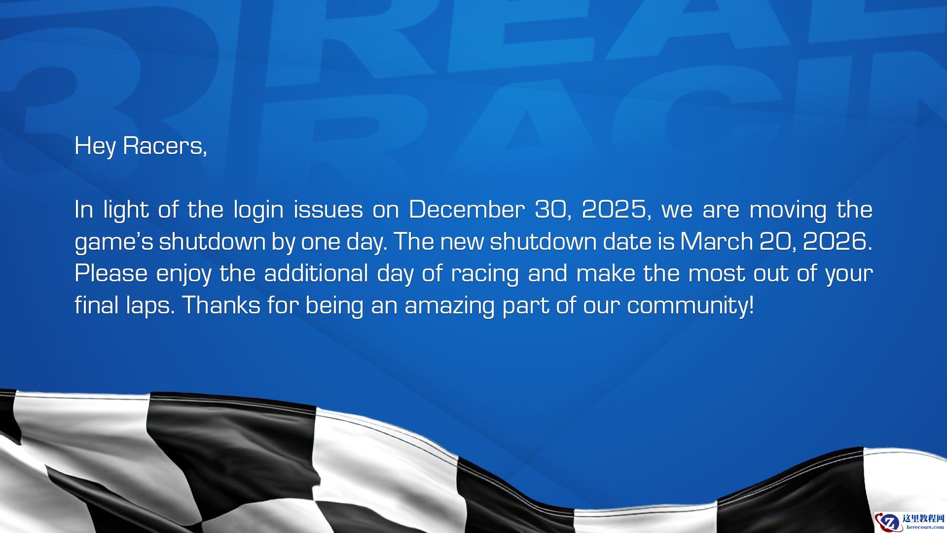 因游戏技术故障，EA 手游《真实赛车 3》关服时间推迟至明日