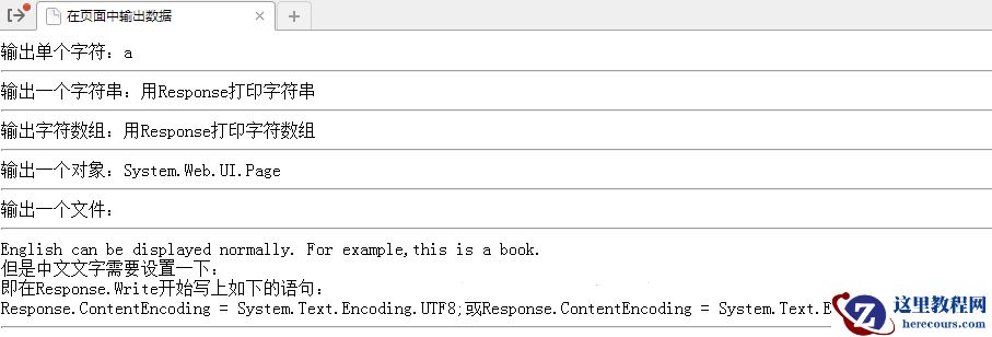 总结asp.net内置对象（Response）使用方法实例