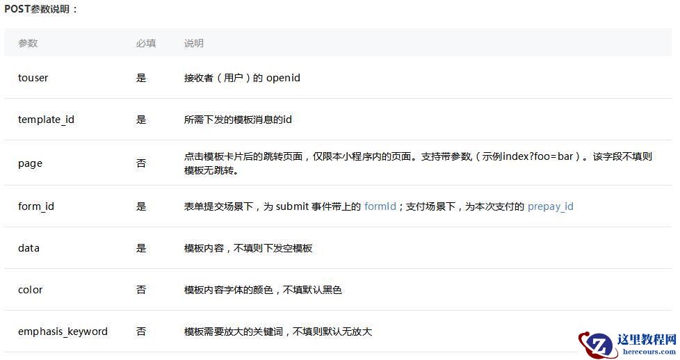 C#开发之微信小程序发送模板消息功能