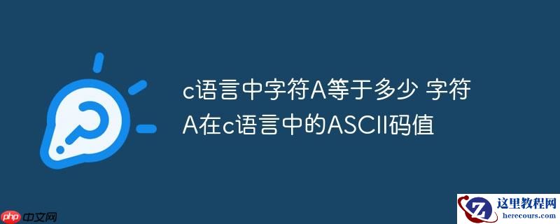 c语言中字符A等于多少 字符A在c语言中的ASCII码值