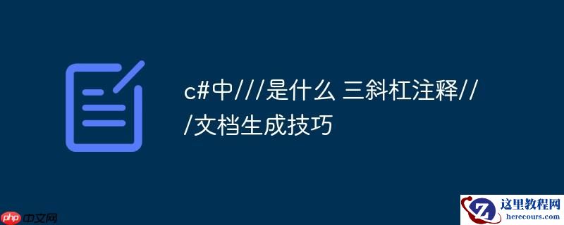 c#中///是什么 三斜杠注释///文档生成技巧
