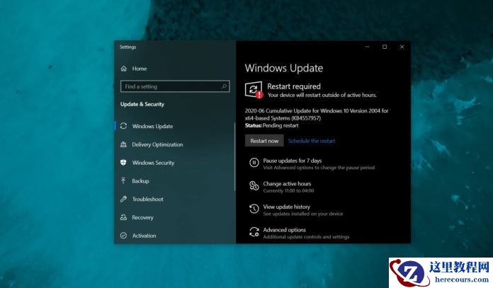 win10 2004更新补丁开始推送 代码为KB4557957