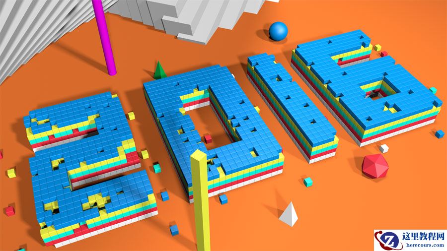 C4D制作时尚大气的立体字教程