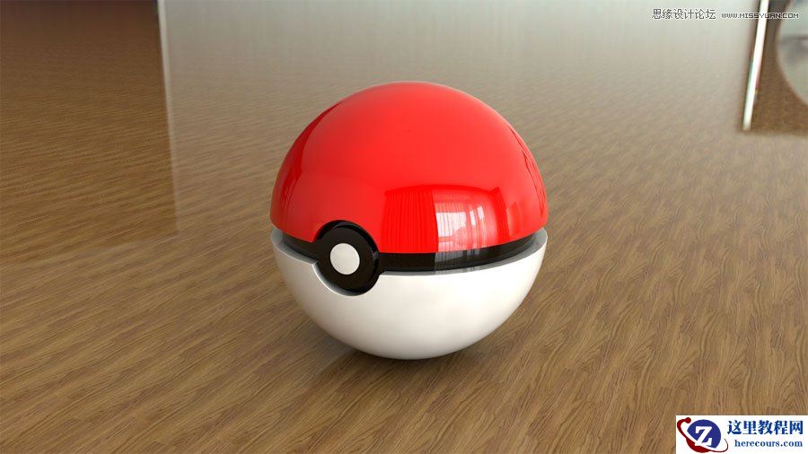 C4D制作立体感十足的精灵球教程