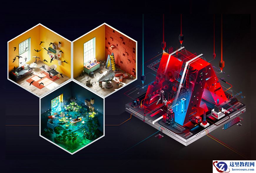 C4D结合AI绘制逼真的2.5D风格插画